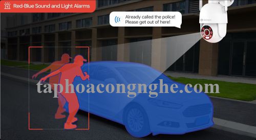 Reoqoo x31b 2.5K UHD Camera ngoài trời cổng rj45 Wifi ăng-ten kép Ai 360 P / T còi hú với đèn led 14 màu phát hiện khói cháy H265 Onvif 8s CLOUD lưu trữ 29552 xt-x31b 10029552